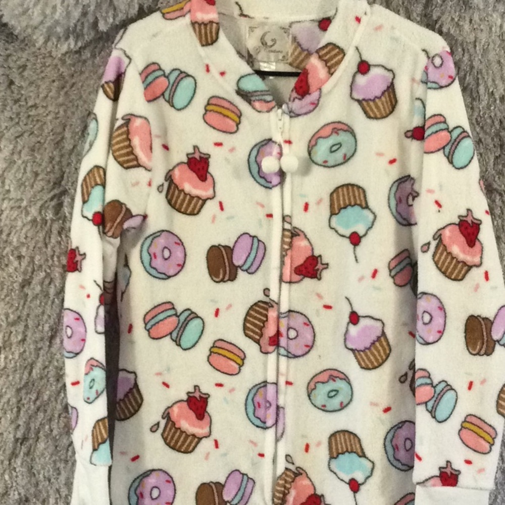 Fuzzy onesie zip pajamas